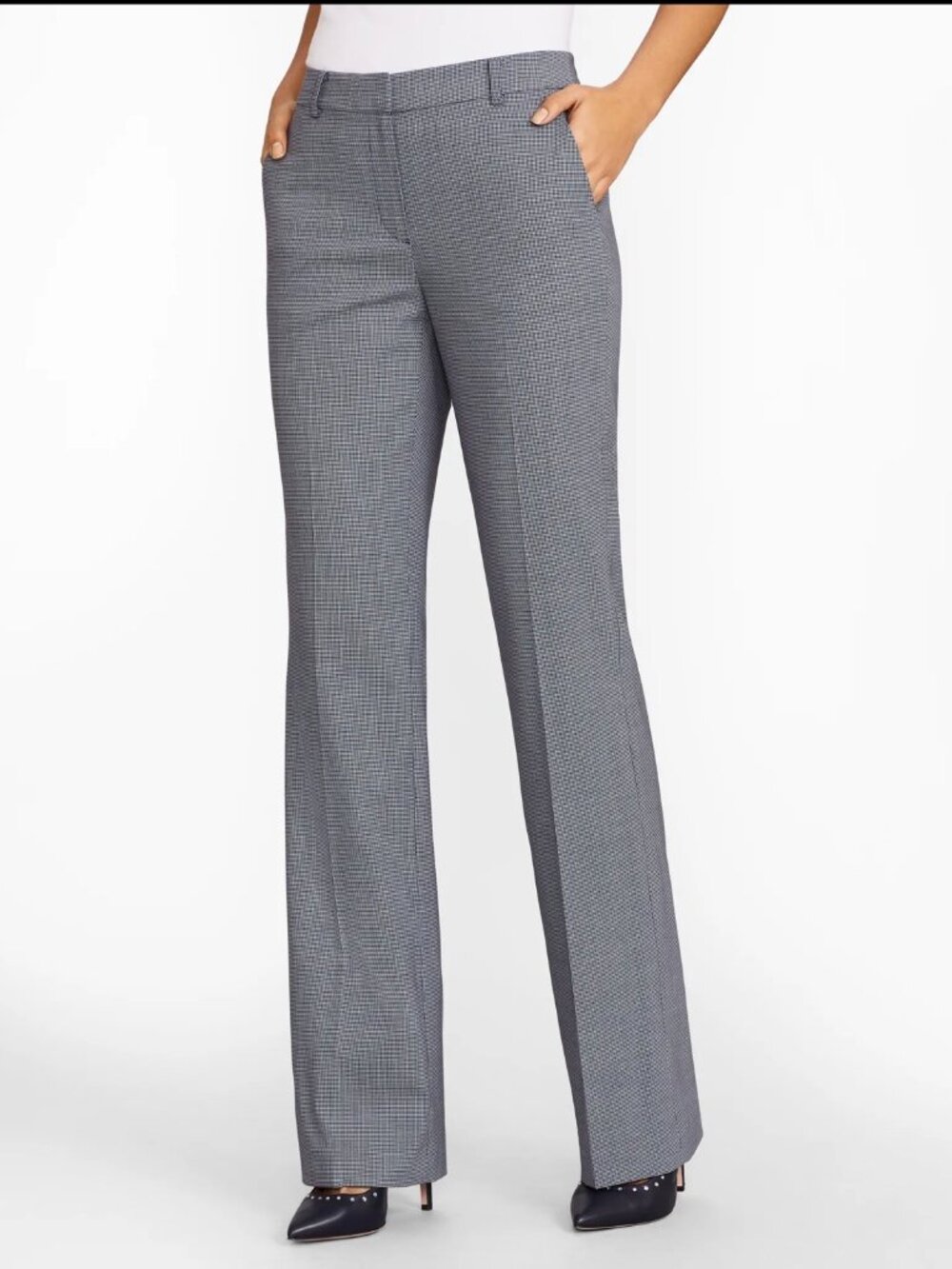 Brooks Brothers 100% Wool Houndstooth Plaid Dress Pants 8P Office Classic Preppy